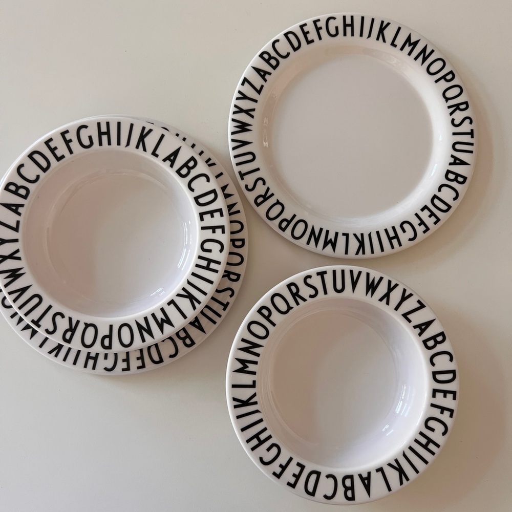 Arne Jacobsen Alphabet Design Letters White Plates